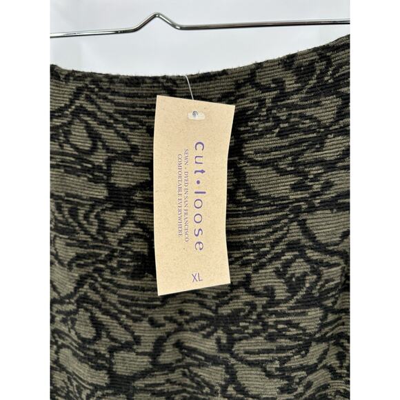 NWT Cut Loose Skirt Womens XL Green Black Vintage Midi Stretch Knit Straight - Picture 4 of 15